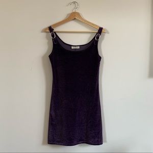 Purple Velour Mini Dress